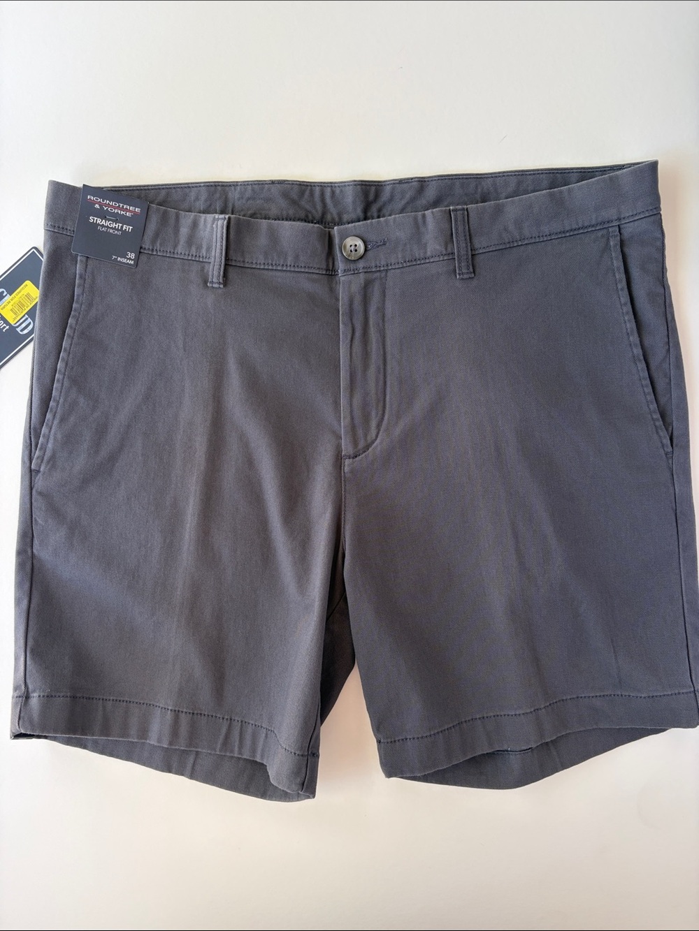Roundtree & Yorke Men’s 7” Straight Fit The Cloud Shorts Size 38 Dark Grey